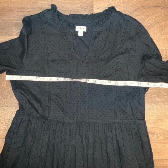 J. Crew Factory black 3/4 sleeve Swiss dot maxi dress, M - Picture 5 of 9
